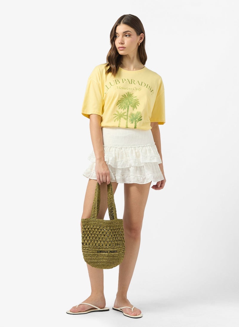 جينجر تيشيرت برسومات العطلات بياقة دائرية - Image 4